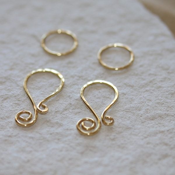 14 K Gold Filled Circle and Swirl Clasp or in Sterling Silver - 2 Sets
