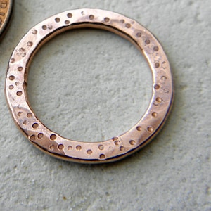 Chunky Spots & Stripes Karma Circle Connectors | Copper | Silver Pendants - 1 Pair