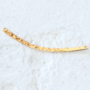 Curved Bar Pendant Hammered in 14 K Gold Filled | Bar Bracelet Connector
