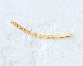 Curved Bar Pendant Hammered in 14 K Gold Filled | Bar Bracelet Connector