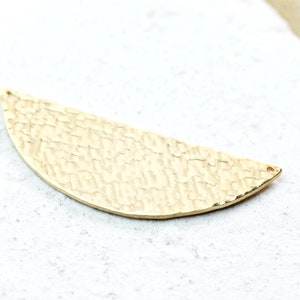 Hammered Half Moon 14K Gold Filled Pendant | Rose Gold Filled Geometric Pendant | Sterling Silver | Copper