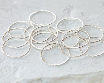 Sterling Silver Circle Connectors - Various Sizes - 2 Circles