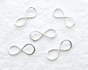 Hammered Silver Infinity Pendant Link Connectors | Eternity Infinity Pendant | Various Sizes