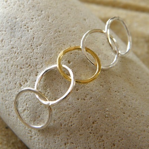 Gold Filled & Silver Five Linked Circle Connectors - 1 Set