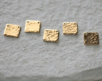 Minimalist Square Tag Pendant in Sterling Silver |  Vermeil | Gold Filled | Copper | Brass