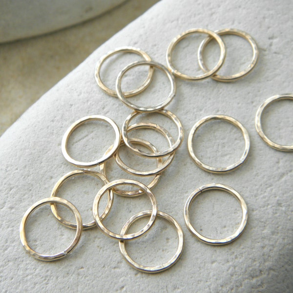 14K Gold | Rose Gold Filled Circle Pendants | Karma Circle | Bracelet Connectors - Pack of 10