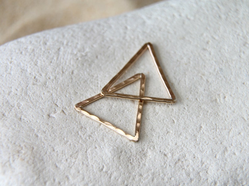 14 K Gold Filled Triangle Geometric Connector Pendant