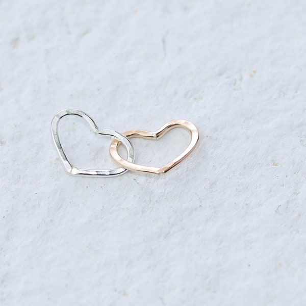 Linked Petite Hearts in 14 K Gold Filled & Sterling Silver | Linked Love Hearts