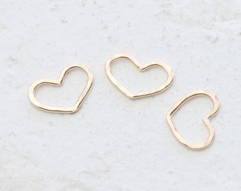 Petite Gold Love Heart Bracelet Charm | Necklace Pendant | Rose Gold Love Heart Connector