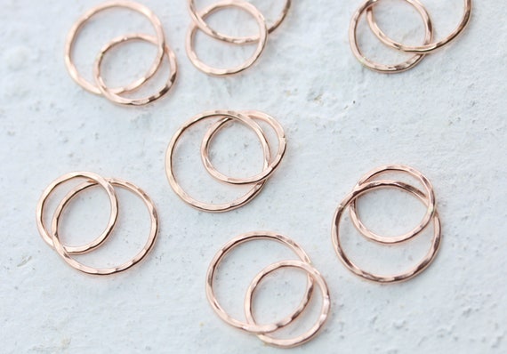 Rose Gold Filled Infinity Link | Hammered Double Circle Connector