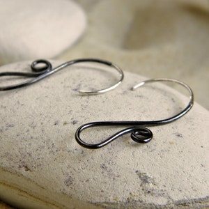 Silver Oxidized Swirly Earwires Earrings 1 Pair image 4