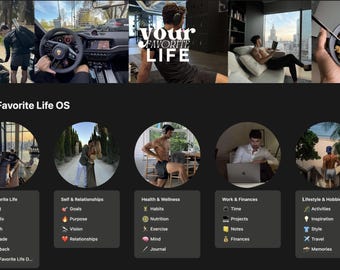 2026 Dark Mode Life Planner: Productivity System, Habit Tracker, Goal Planner (Digital Notion Template)
