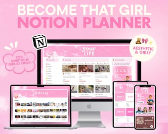 That Girl Notion Planner 2026: Pink Life System (Digital Planner)