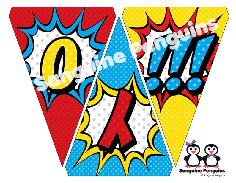 Superhero-themed it's A Boy Printable Banner - Etsy