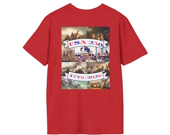 USA 250 T-Shirt | American History Collage, Patriotic Tee