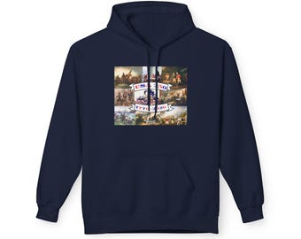 American Revolution Collage Hoodie | Revolutionary War Scenes, Colonial Flag Banner