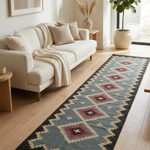 Handmade Kilim Runner, Multicolor; Jute Rug wool rug Kilim Dhurrie; traditional , Custom Runner,2.5x22,2.5x26,2.5x30 Feet. Stair Red Runner