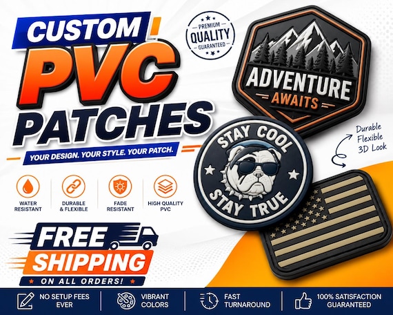 Custom PVC Patch, Personalized PVC Patch, Custom Rubber Patch, Velcro Patch, Logo Patch, Tactical Patch, Name Patch, Morale Patch