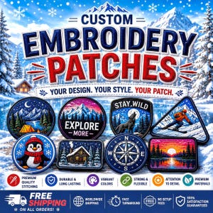 Custom Embroidery Patches | Personalized Iron On Patch | Sew On Patch | Logo Patch | Custom Name Patch | No Minimum | Free Shipping
