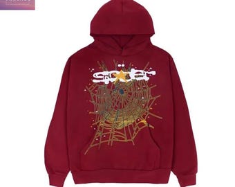 Spinnen-Logo Hoodie Kastanienbraun Unisex Pullover