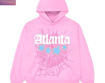 Spinne Atlanta Pink Unisex Streetwear Pullover Hoodie