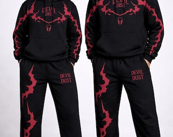 Bold Flames Devil Dust Schwarz Unisex Trainingsanzüge - Hoodie Jogginghose