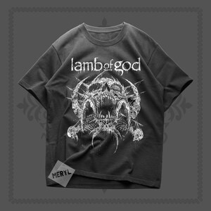 Camiseta de Lamb of God - Camiseta de banda de groove metal - Camiseta de heavy metal - Algodón grueso unisex - Merchandising de Lamb of God - Ropa para metaleros