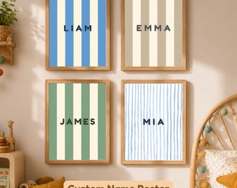 Personalized Name Print, Custom Nursery Name Poster, Printable Kids Wall Art, Digital Download