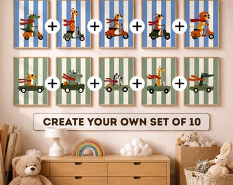 Custom prints set of 10, Nursery Wall Art Bundle Posters, Digital Download
