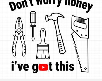 SVG de manitas, imágenes prediseñadas de herramientas, diseño divertido para camiseta de marido, tutorial vectorial de YouTube para Cricut, archivo HTV, regalo perfecto para papá (maestro del bricolaje).