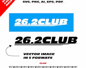 26.2 Club SVG | Marathon Finisher Vector, 26.2 Miles PNG for Cricut, Running Achievement Silhouette, Endurance Runner Digital Download