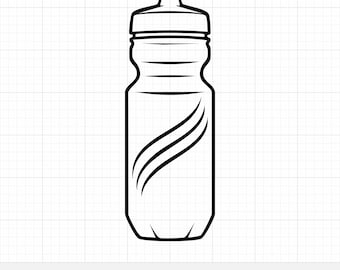 Bicycle Water Bottle SVG | Cycling Bidon Vector, Sports Hydration PNG for Cricut, Bike Bottle Silhouette Cut File, Fitness Digital Download