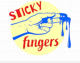 Sticky Fingers SVG | Raunchy Adult Quote Vector, Edgy Streetwear Design for Cricut, Sexy Humor PNG, Offensive T-Shirt Art, Digital Download