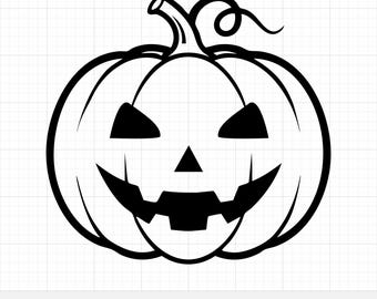 Archivo SVG de calabaza de Halloween listo para Cricut, clipart vectorial de Jack O'Lantern para máquinas de corte, descarga digital PNG de Halloween