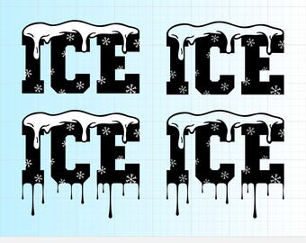 ICE ICE SVG, Vector con efecto congelado, Archivo de corte de calcomanía para deportes de invierno, Sublimación navideña, Diseño helado, Gráficos navideños