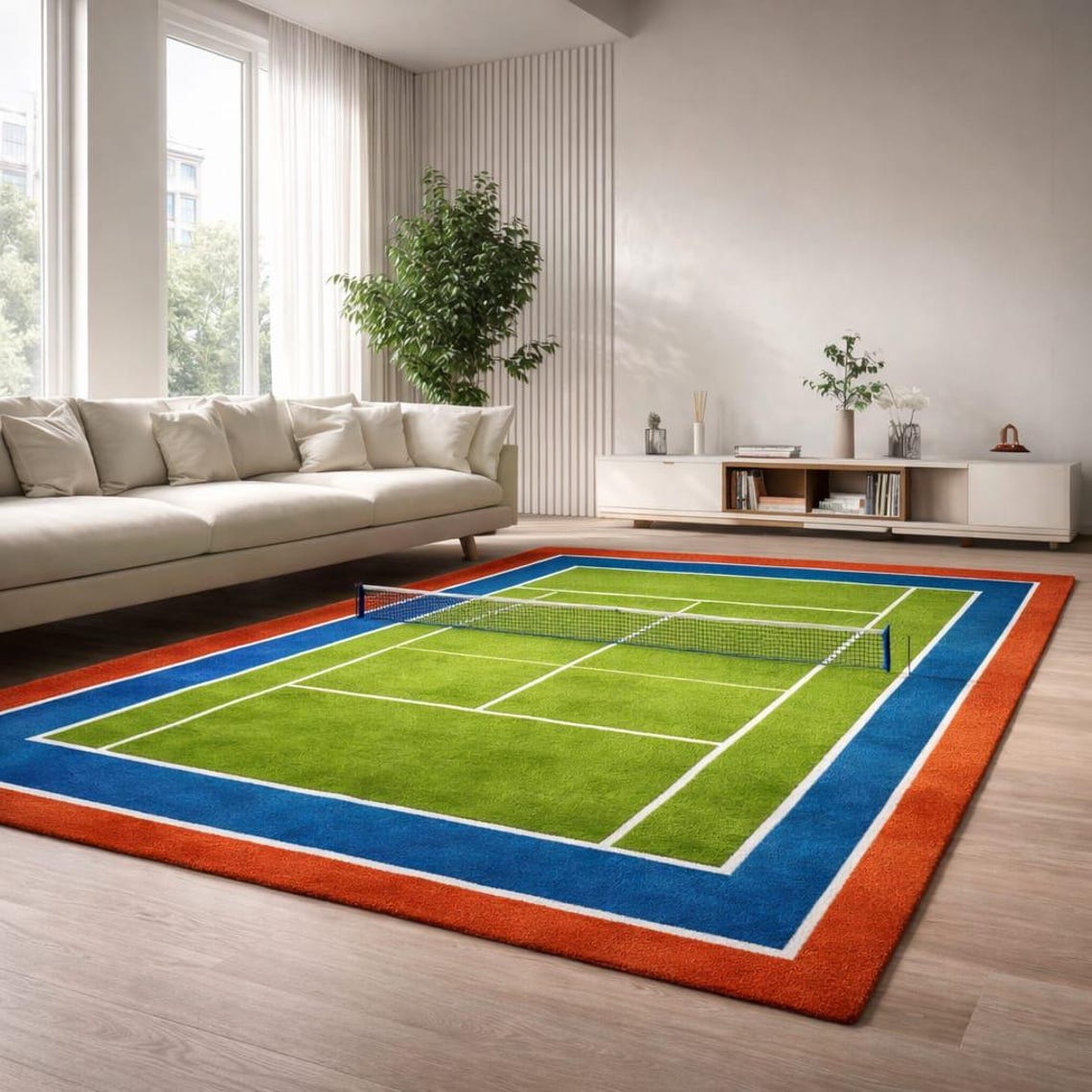 Tufted Tennis Court Rug: Playroom Sports Decor Teppich - Etsy