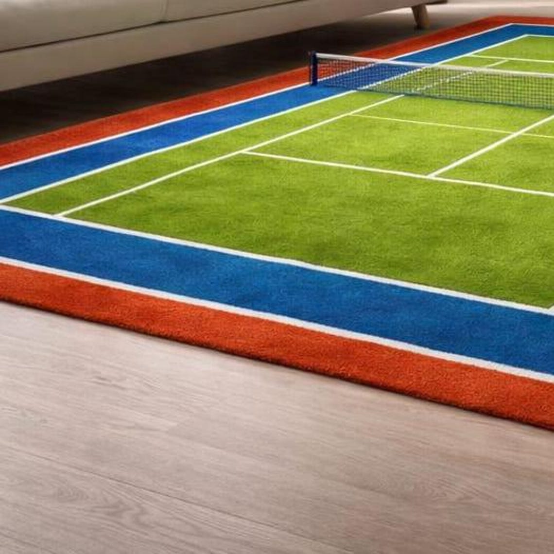 Tufted Tennis Court Rug: Playroom Sports Decor Teppich - Etsy