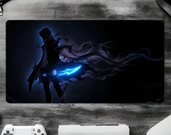 Solo Leveling Desk Mat, Shadow Monarch Sung Jinwoo Anime Mouse Pad, Large Extended Gaming Setup Decor, Arise Manhwa Merch Computer Accessory
