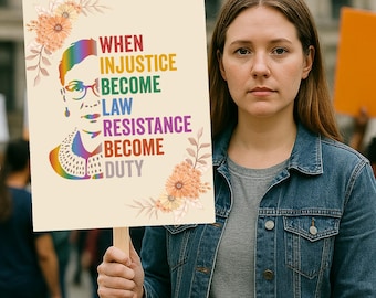 Protest Sign, Resistance Becomes Duty, Corrugated Plastic Rally Poster