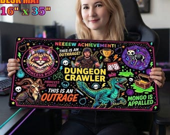 Dungeon Crawler Carl Desk Mat, Princess Donut Gaming Mouse Pad,LitRPG Gamer Gift,This Is An Outrage Mousepad,Sci-Fi Fantasy Desk Accessories