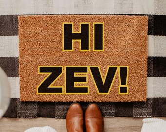 Dungeon Crawler Carl Inspired Coir Doormat, Hi ZEV! Doormat,Gamer LitRPG Decor, Welcome Mat