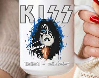 KISS Band Ace Frehley Memorial Mug, Spaceman Tribute Coffee Cup, Rock Legend Collectible