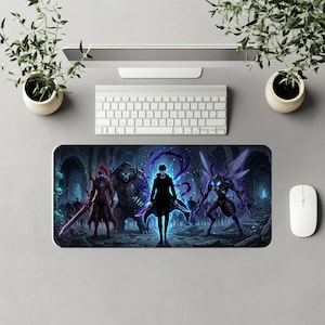 Solo Leveling Desk Mat, Shadow Monarch Anime Mouse Pad, Large Extended Gaming Mousepad, Sung Jinwoo Setup Decor, Arise Army Gift for Gamers image 10