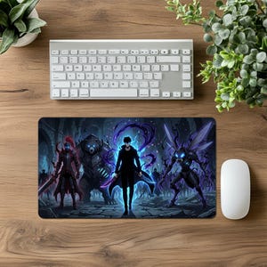 Solo Leveling Desk Mat, Shadow Monarch Anime Mouse Pad, Large Extended Gaming Mousepad, Sung Jinwoo Setup Decor, Arise Army Gift for Gamers image 9