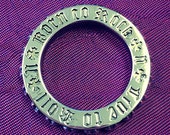 Born To Rock and Hope to Dia Mens 925 Sterling Silver Stack Ring with personalised text on the side of Band