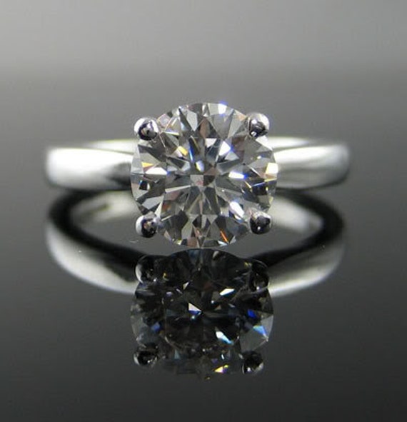 Items similar to Diamond Engagement Ring Brilliant Round Cut 0.75ct ...