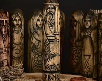 Freyr Statue, Carved Freyr Figure, Freyr Idol, Scandinavian God, Pagan Figurine, Altar Decor, Paganism, Norse Mythology
