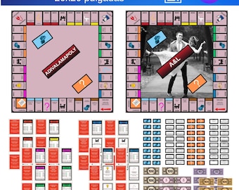 Plantilla de Juego de Mesa Monopoly Personalizado | Tablero DIY Editable | Imprimible en Canva y PDF