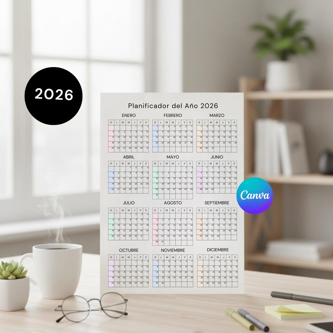 Calendario De Pared 2026 | Calendario 2026 | Descargable, Imprimible E ...