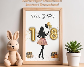 Cash gift for 18th birthday – DIY template for best friend, perfect last-minute gift idea for women